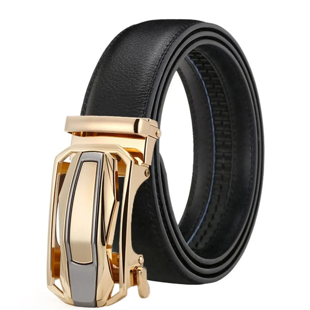 High Quality Men's Leather Belt Automatic Buckle Waist Strap Unisex Girdle Belts for Men And Women Fashionable Accessory Gift