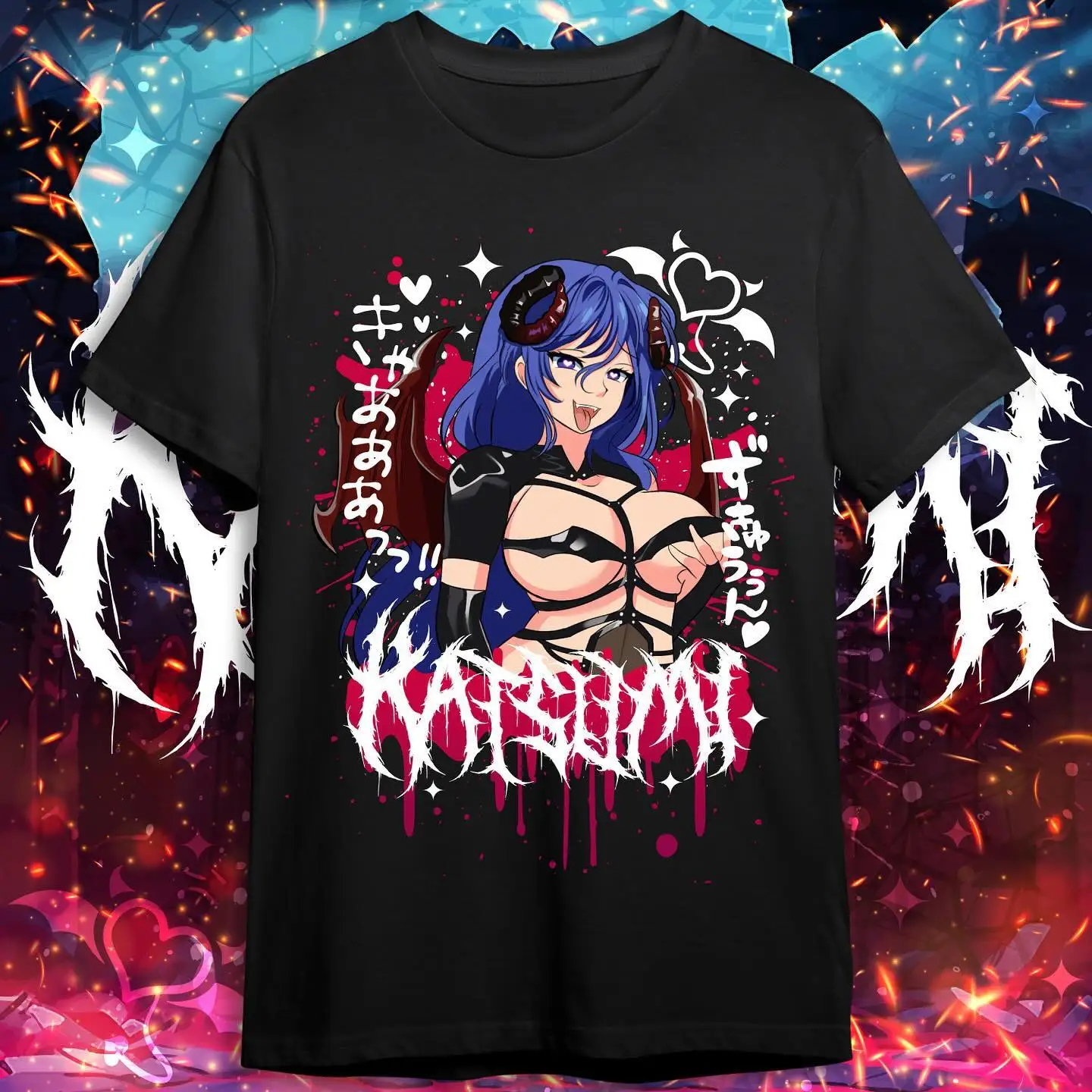 

OC Succubus Katsumi Unisex T-Shirt Anime Merch 100%Cotton Shirt
