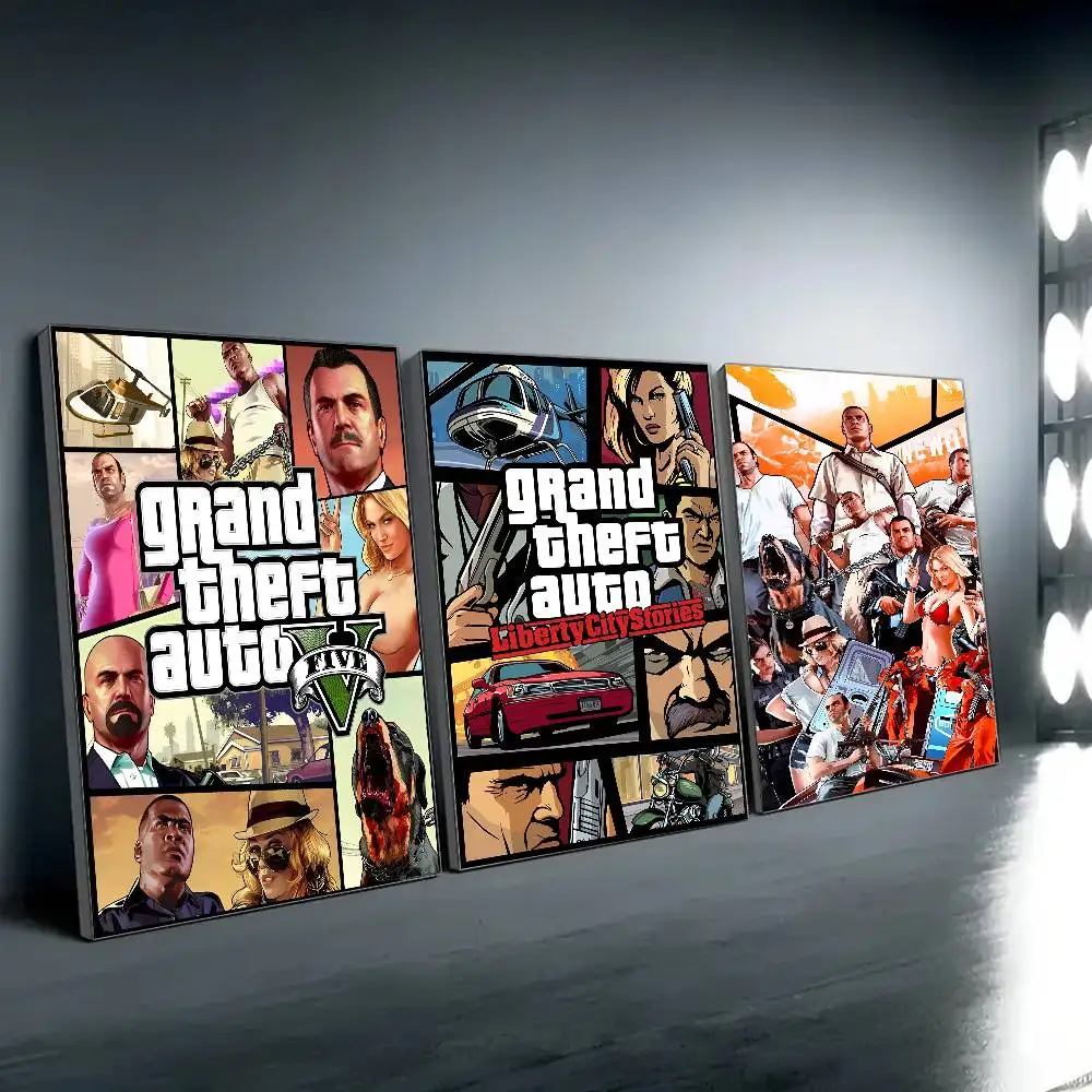 GTA 5 سرقة السيارات الكبرى الكلاسيكية خمر المشارك طباعة لغرفة النوم غرفة المعيشة ديكور المنزل اللوحة جدار الفن HD صورة جدارية #4