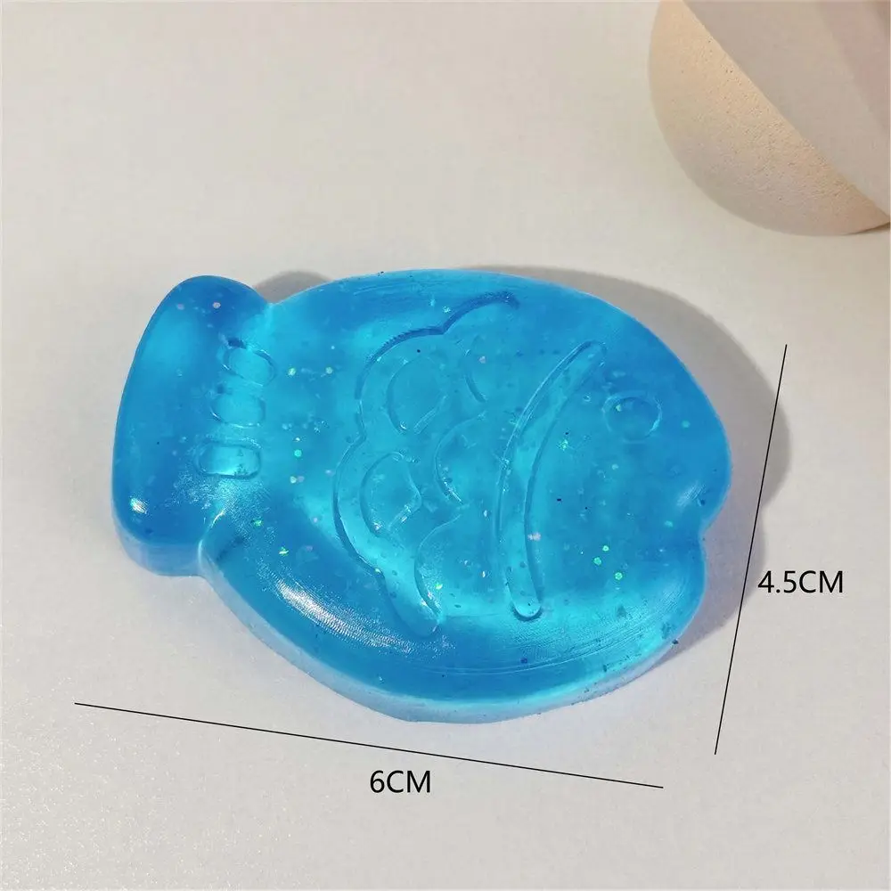 Kawaii Stress Relief Fidget Toy Transparent Cube Ice Block Squeeze Toy Fish Cat Paw Ice Cube Toys Party Favors