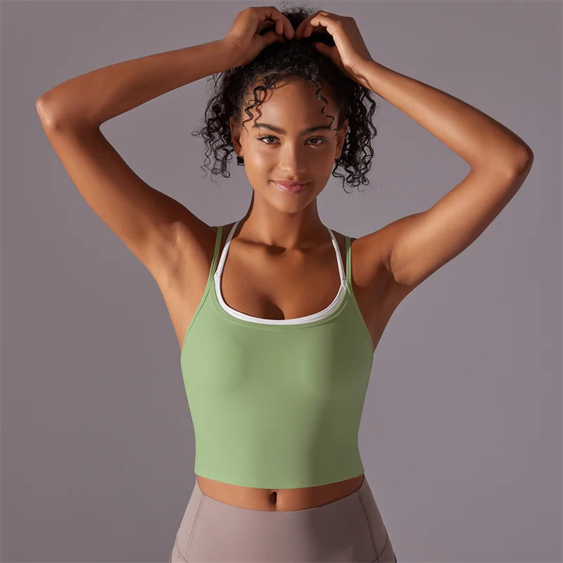 Para Praia Women Fitness Yoga Bras 2024 Beautiful Back Sports Bras Top Women Bra Sexy Breathable Underwear For Women 7005 green