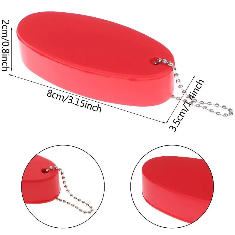 12 Stück zufällig farbige schwimmende Schlüsselanhänger aus Schaumstoff für Bootsschlüssel, leuchtende Farben, ovale schwimmende Schlüsselanhänger-Ringe, Anhänger – Detail 2