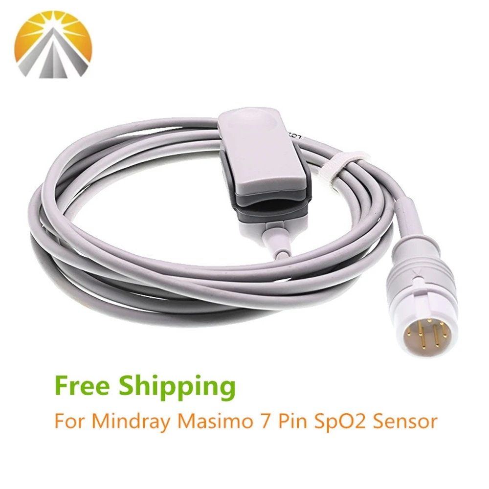 Reusable SPO2 Sensor for Mindray 7 Pin Beneview T5 T6 T8 iMEC iPM Series Beneheart Pulse Oximeter Heart Rate Probe MA-SI-MO Tech