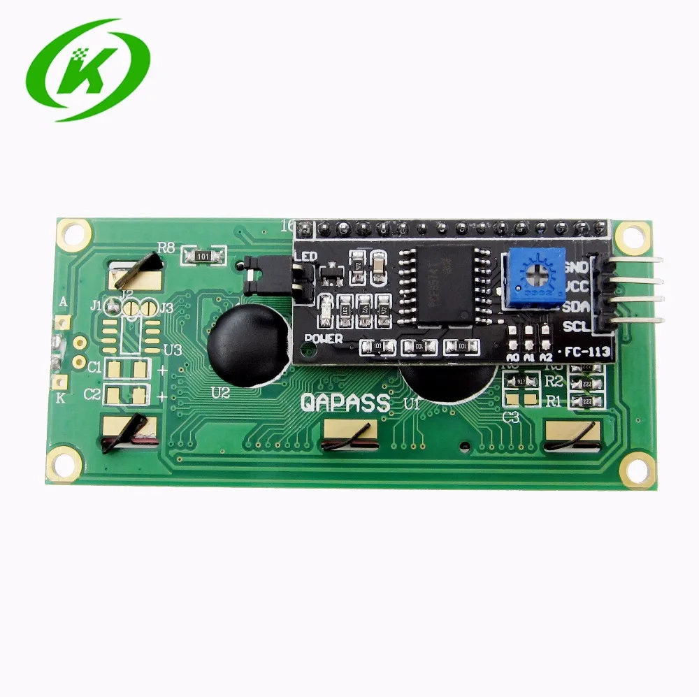 1 комплект IIC/I2C + LCD 1602, синяя/зеленая пластина адаптера ЖК-дисплея с подсветкой