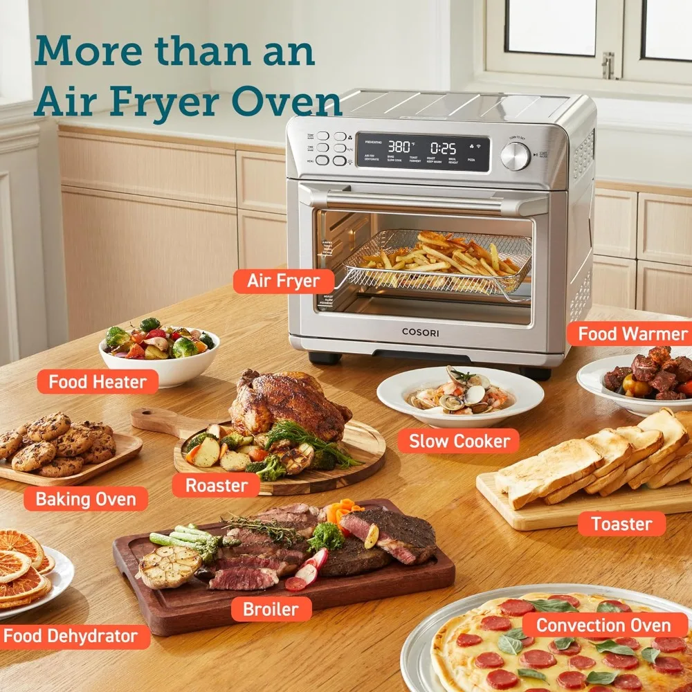 Smart Air Fryer Combo, Torradeira Forno Combo, Airfryer Forno de convecção, bancada, assar, assar, reaquecer, frango, desidratar, 12 em 1