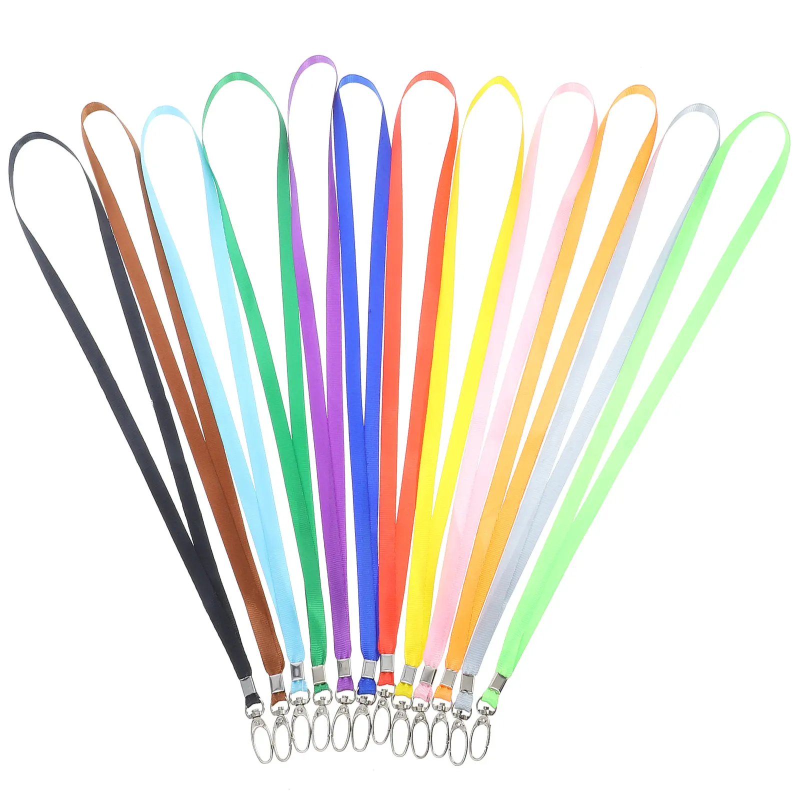 12Pcs Multi-Function Id Lanyard Heavy Duty Metal Clip Chinlon Alloy Neck Strap for Office Staff Nurse Factory Travel Home Use