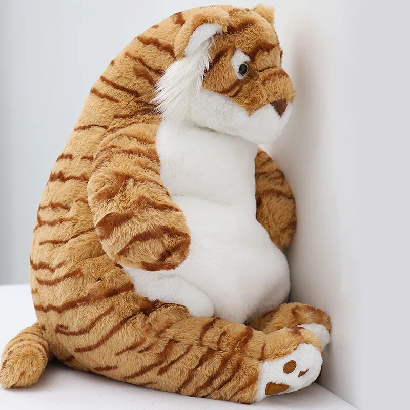 Lazy Fat Tiger Office Rest Pillow Warm Cushion Wild Forest Nature Zoo Souvenir Model Plush Toy Stuffed Doll Boy Girl Friend Gift