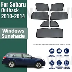 For Subaru Outback BR 2010-2014 Magnetic Car Sunshade Shield Front Windshield Frame Curtain Rear Side Window Sun Shade Visor