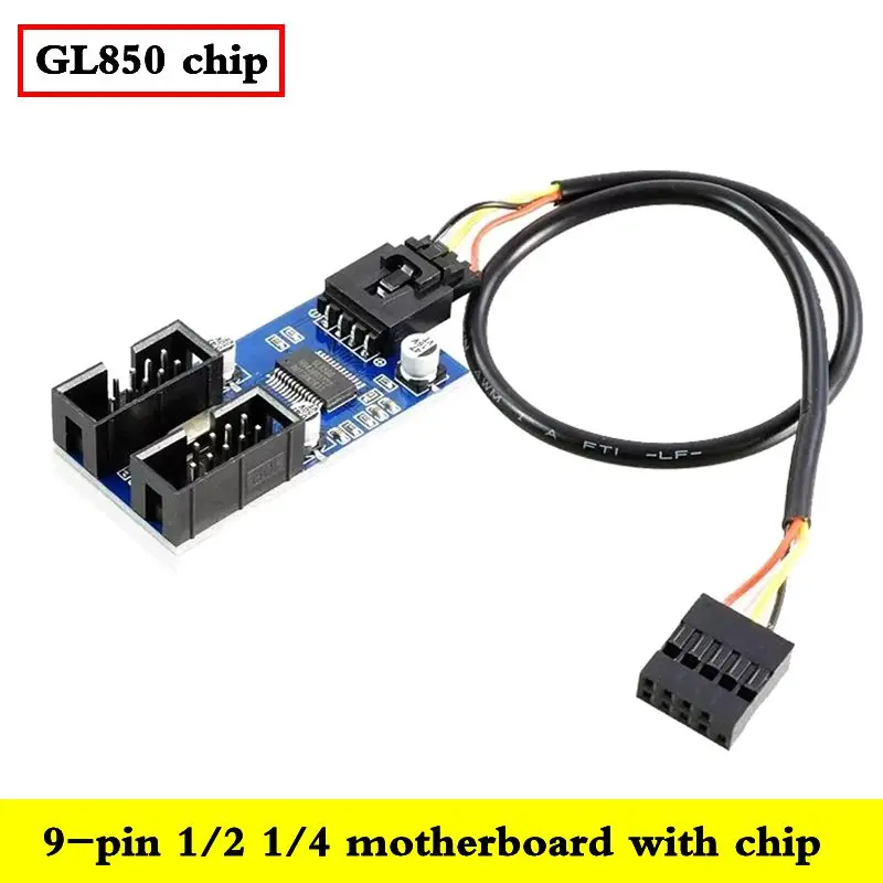 30cm Motherboard USB Pin 1/2 DuPont Patch Cord Motherboard USB2.0 9PIN to Dual 9PIN Interface 1/4 1/2