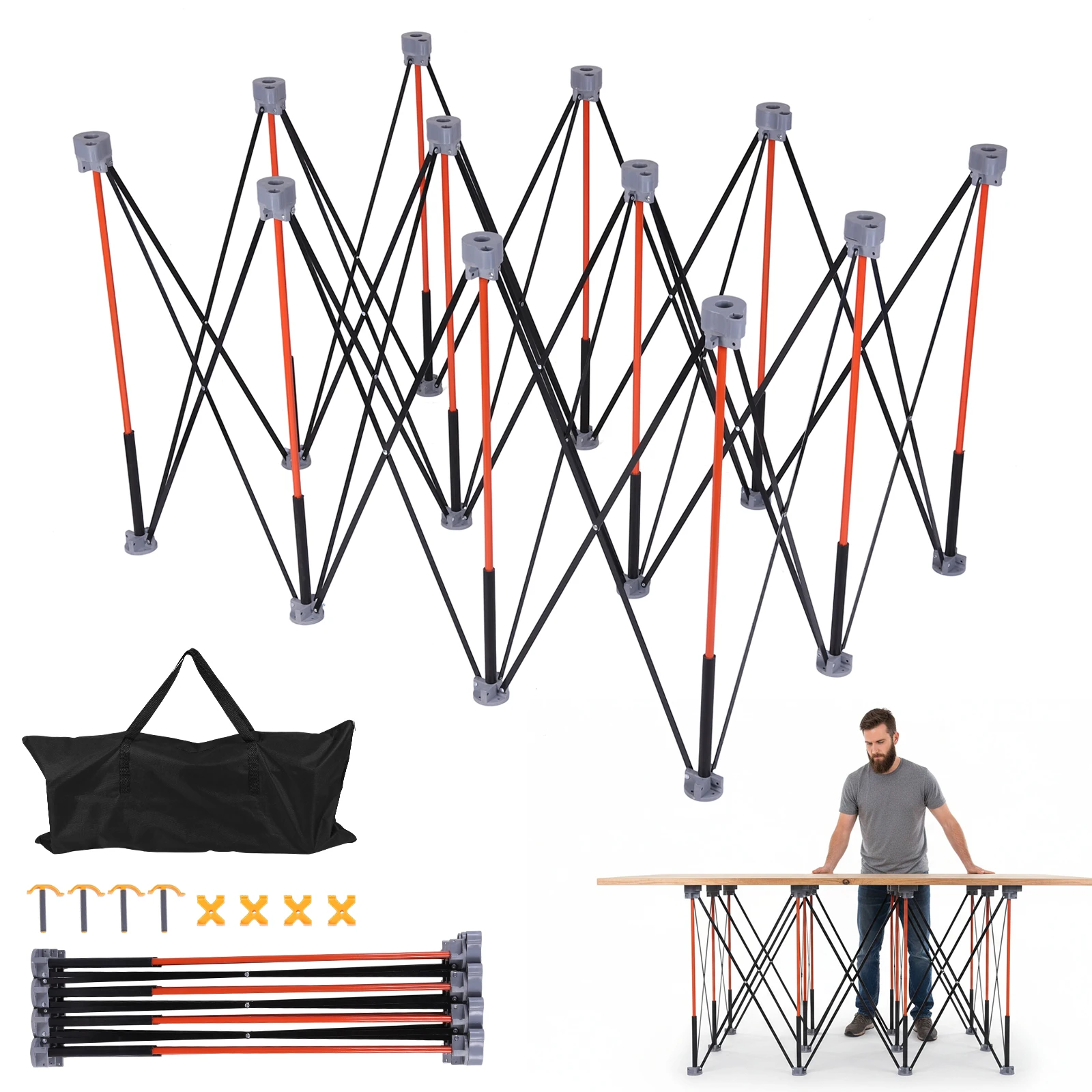 36 Inch Portable Folding Workstand with Carry Strap Collapsible Workbench