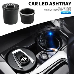 Cinzeiro LED criativo para carro, Auto Acessórios Interiores, Hyundai Tucson 2016, Solaris IONIQ5 I30 Creta I35 I40 IX25 I20 I10