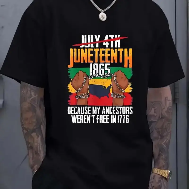 Juneteenth T-shirt pour hommes en mélange de polyester et de coton, design Bold Unity C
