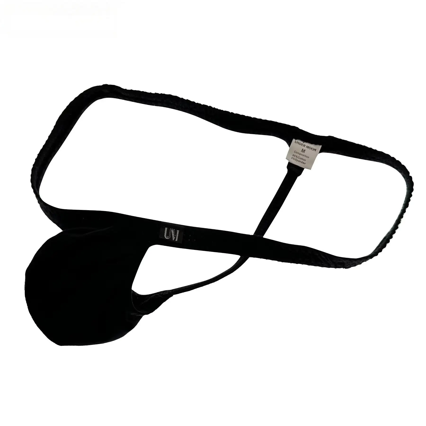 Men's Low Waist Skin Friendly Cotton Sports Thong Underwear Solid Color No Crotch G-String Comfortable Fit G-String Briefs