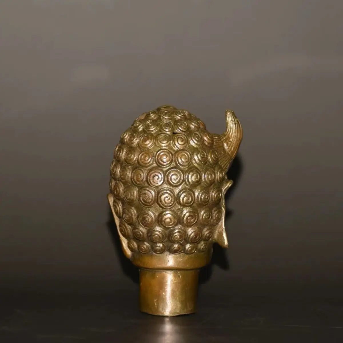 Pure Copper Buddha Walking Stick Head 