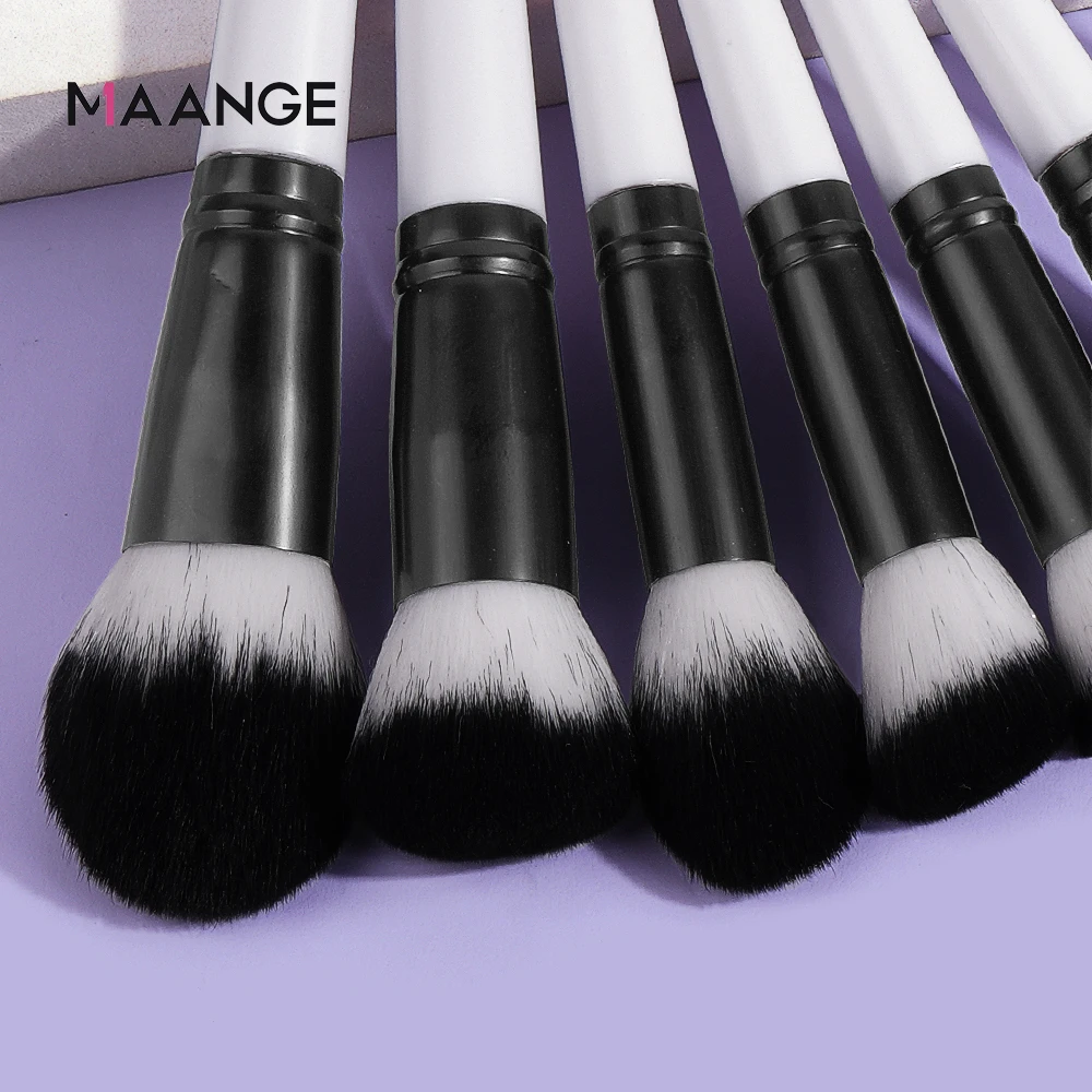 MAANGE 18pcs Premium Makeup Brushes Set Foundation Brush with Eyeshadow Details Brushes Soft Bristle for Travel School Beginne