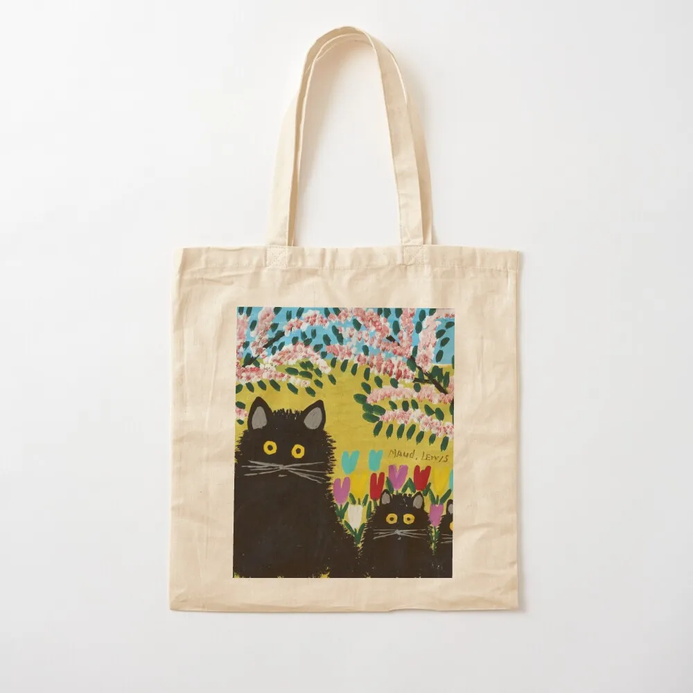 

Three Black Cats - Maud Lewis Tote Bag shopping trolley bag Big bag Women's tote Canvas Tote