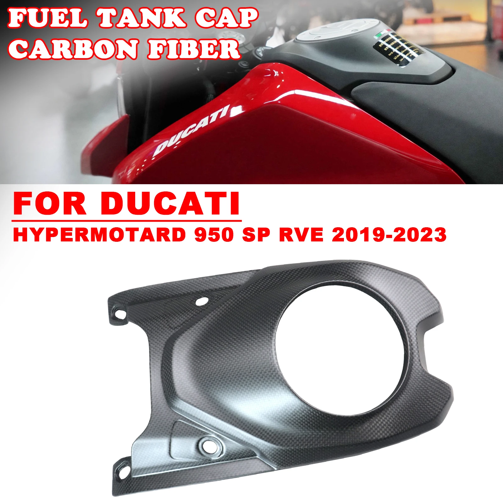 For DUCATI Hypermotard 950 SP RVE 2019-2023 Real Carbon Fiber Front Fuel Tank Cover Fairing Kit Motorcycle Modified Parts Matte