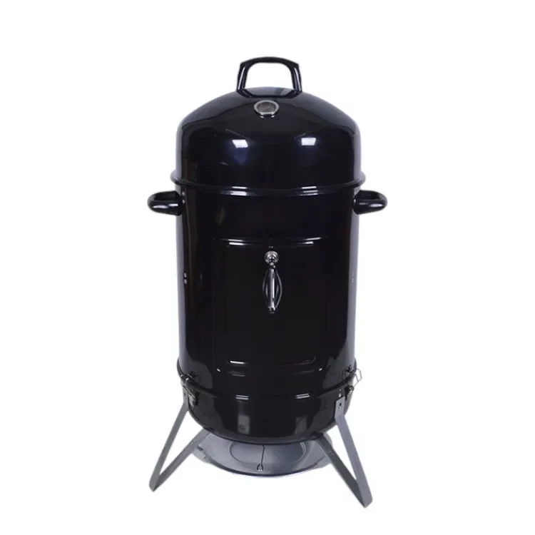 Easy Clean 3 In 1 Multifunctional Barbecue Vertical Charcoal Bbq Grill Backyard Charcoal Bullet Smoker