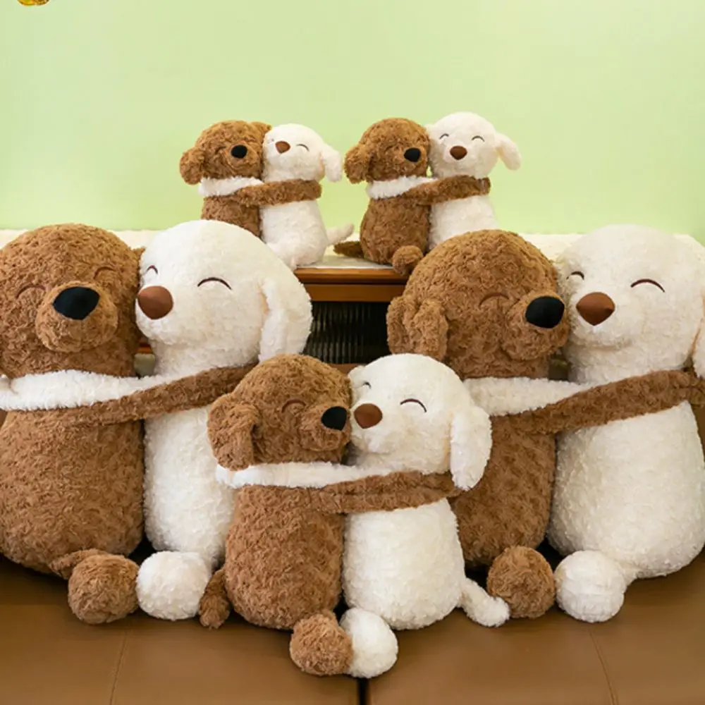 

Cartoon Stuffed Animal Simulation Dog Plush Toy Smile Brown&White Animal Puppy Dolls Soft Kawaii Hug Dog Plush Dolls Kids Toy