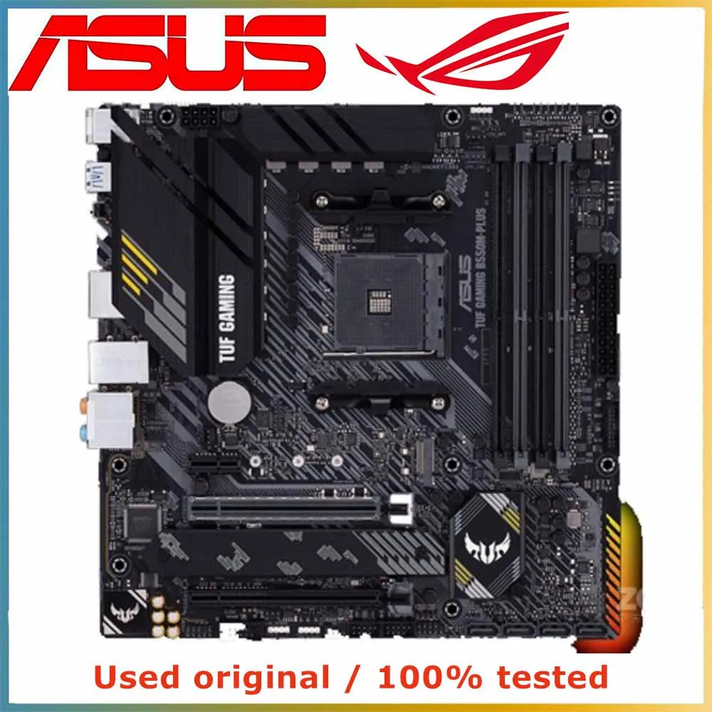 For ASUS TUF GAMING B550M PLUS AMD B550 micro ATX supports AMD Ryzen 5000 series motherboard socket AM4