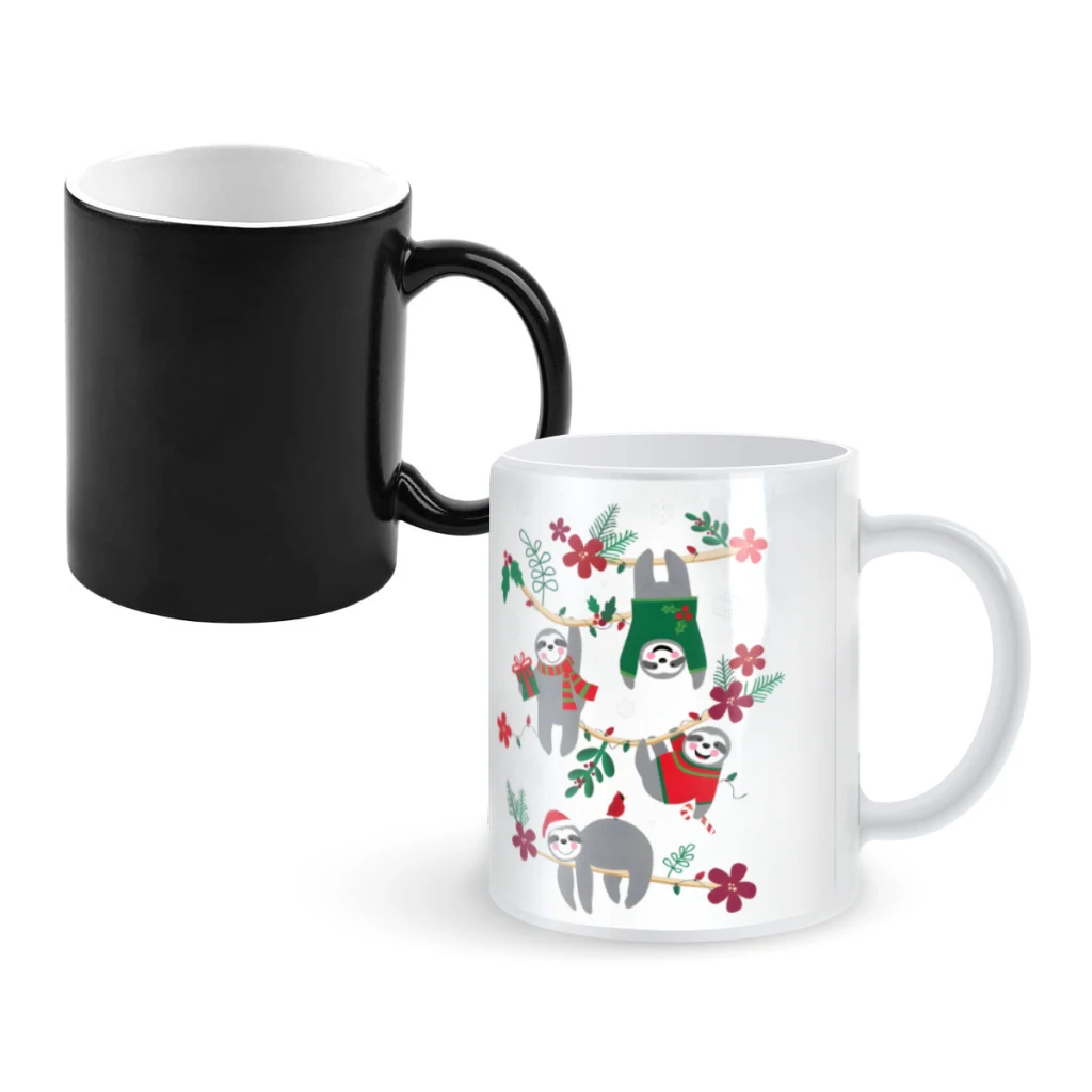 

Christmas SlothsCoffee Mugs And Mug Creative Color Change Tea Cup Ceramic Milk Cups Novelty Gifts