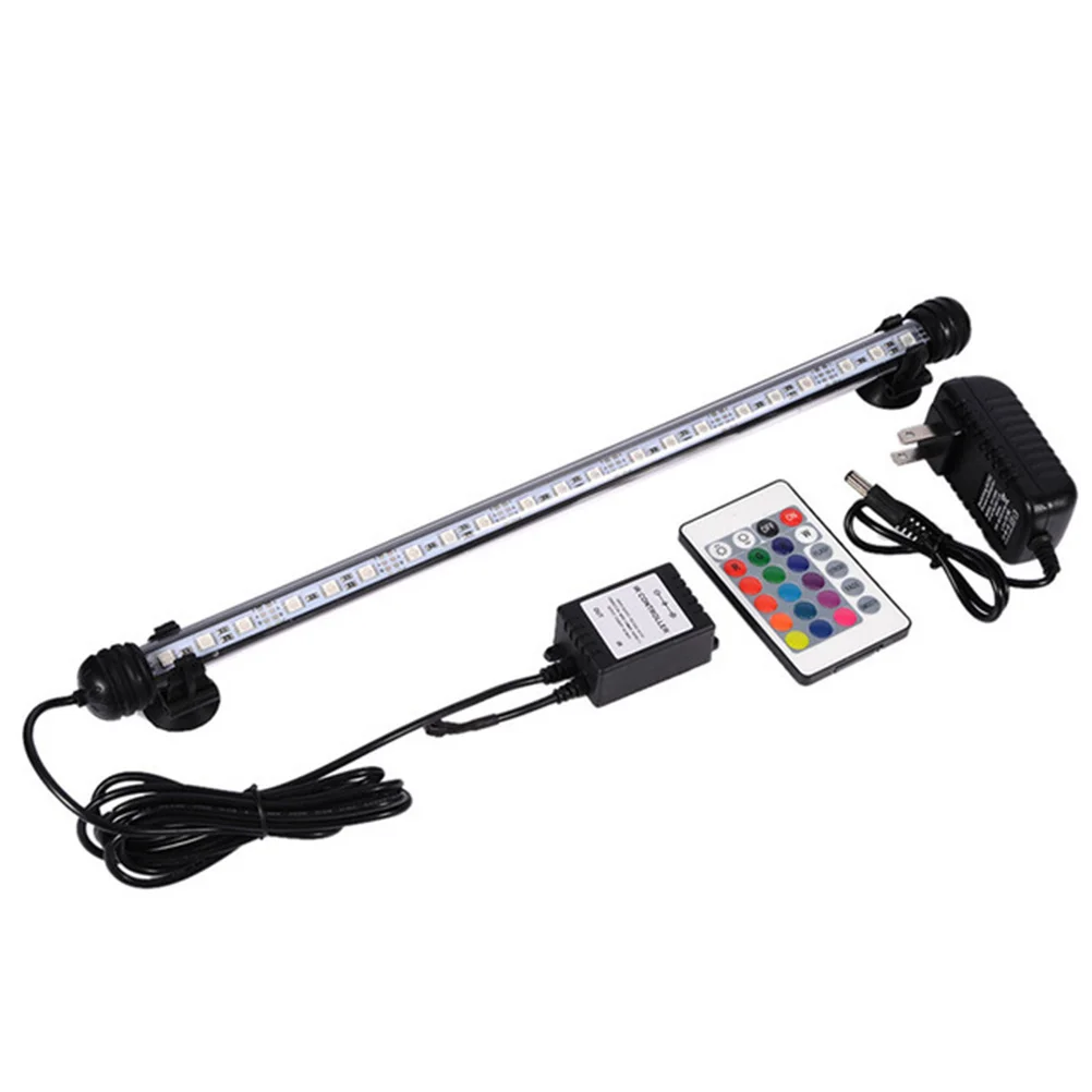 

Remote Control Fish Tank Light 18cm LED Aquarium Lamp Color Suction Cup Mounting Waterproof Design Us Plug