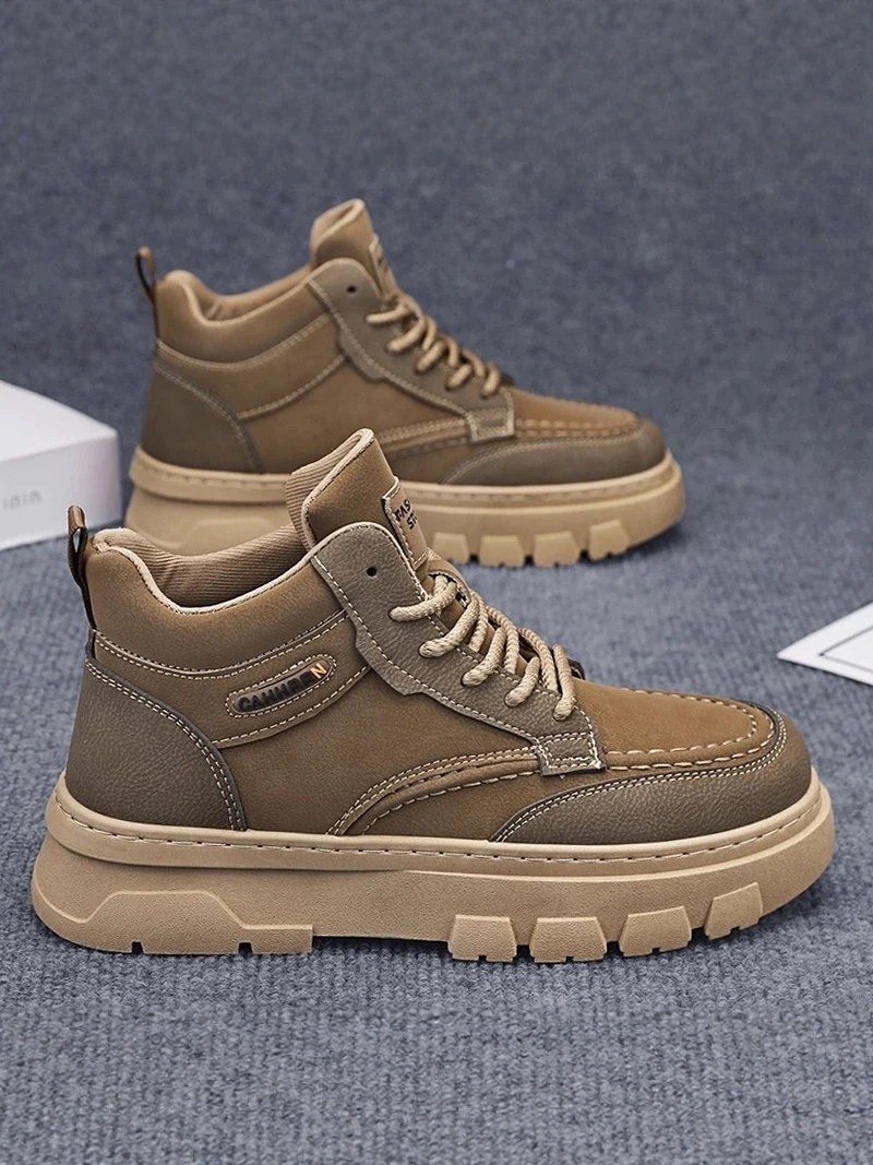 

Men's Boots Winter Thick Bottom Heightening Casual Sports Retro Work Boots Outdoor Leisure British Style High Help Shoes
