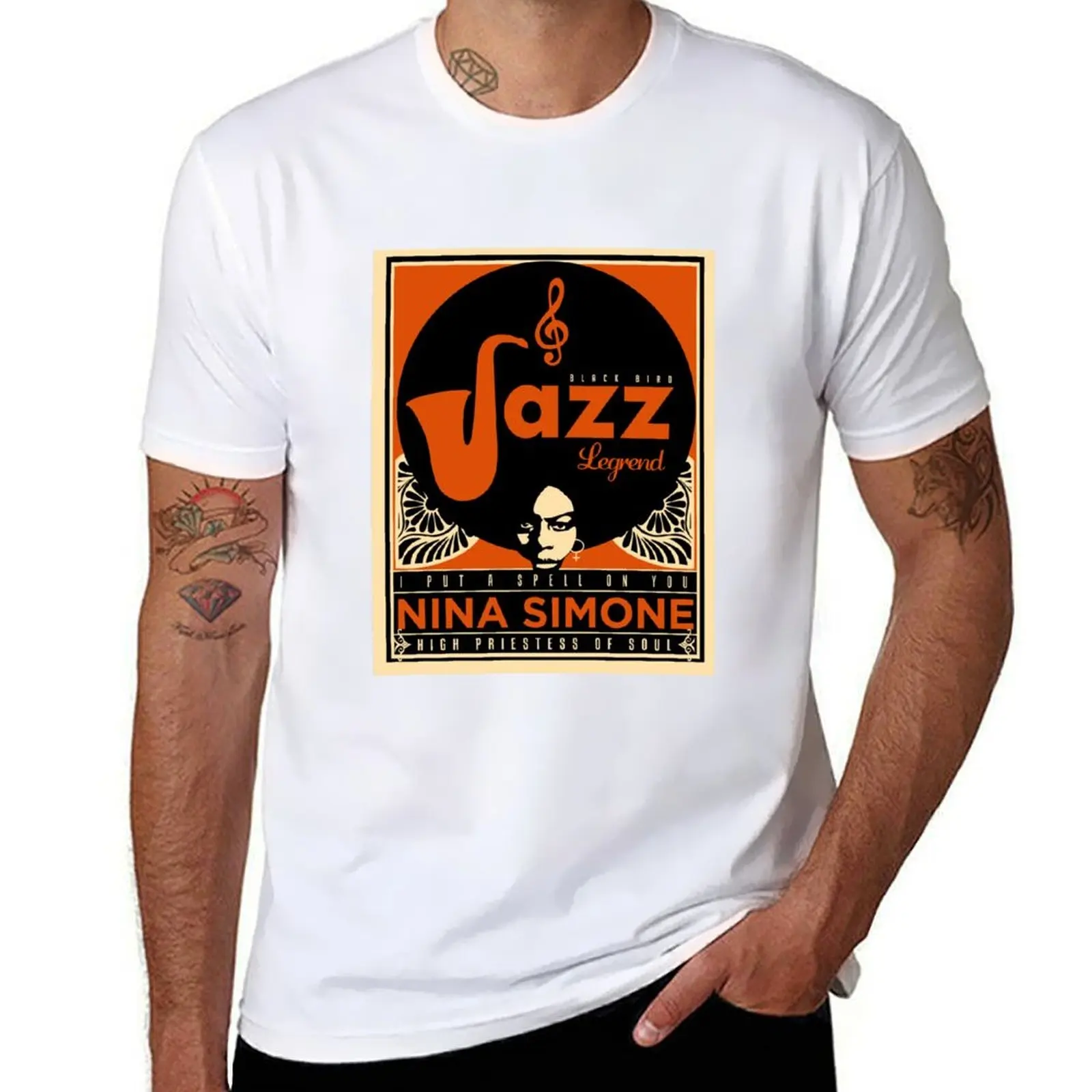 

Nina Simone - I Put a Spell On You T-Shirt man graphic t shirt men t shirt cotton 100% T-Shirt