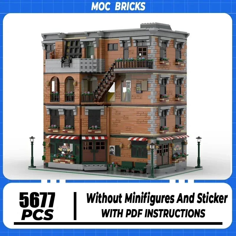 

Moc Building Block Modular Friends and Big Bang Apartments Model Technology Brick Assembly City Street View Toy Holiday Gift
