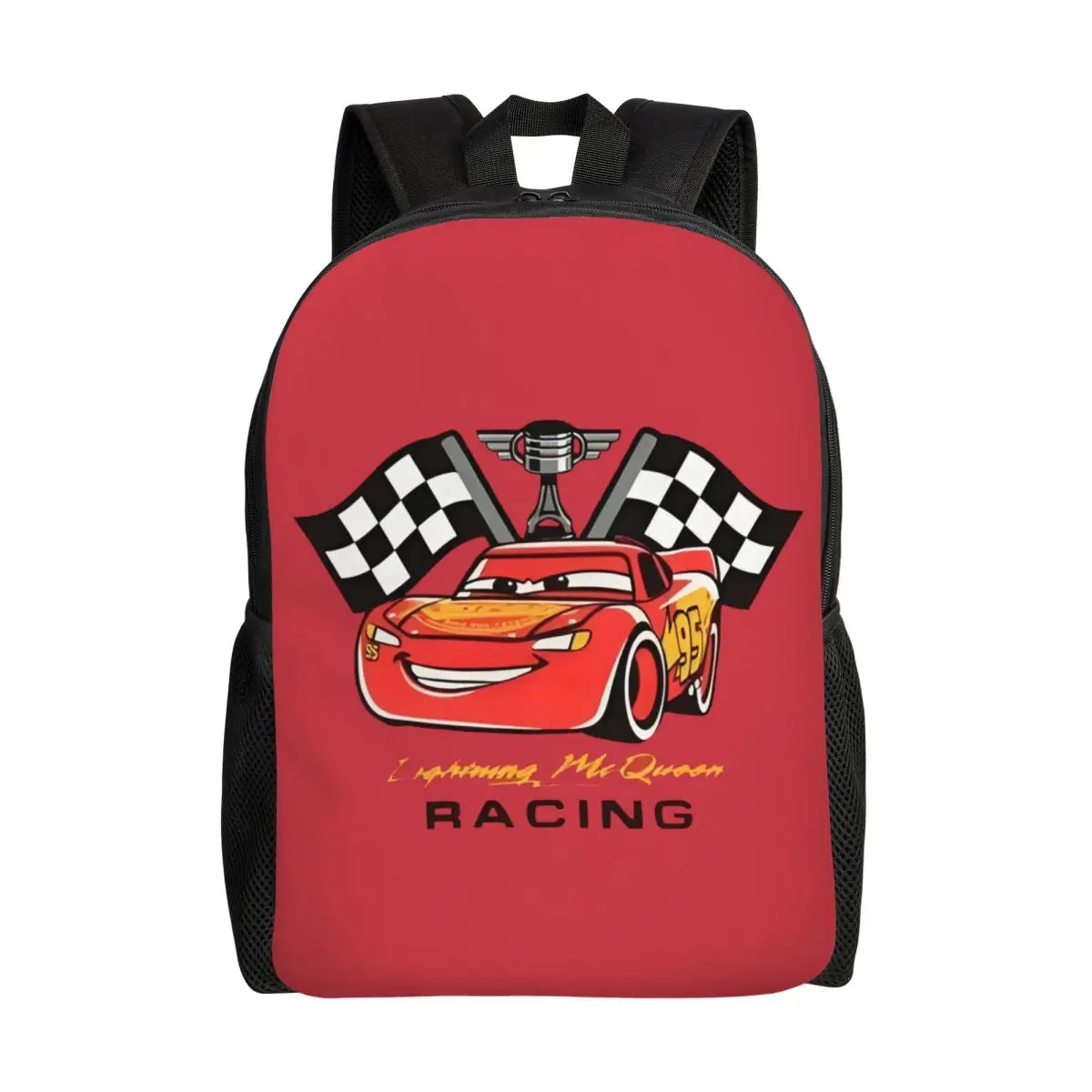 

Рюкзак Lightning McQueen на заказ для девочек, гоночный автомобиль, школьные дорожные сумки для колледжа, женские и мужские сумки для книг, подходит для 15-дюймового ноутбука