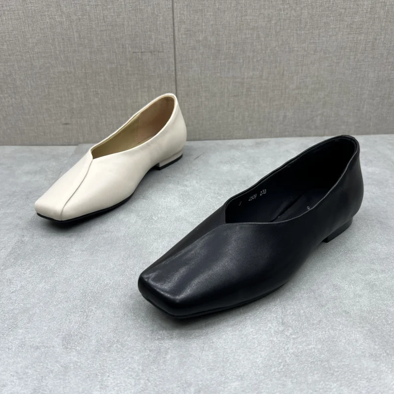 

Весна 2025: Новые женские туфли из натуральной коровьей кожи с квадратным носком, на низком каблуке, без застежек, элегантные, модные, для мам, кожаные, одинарные.