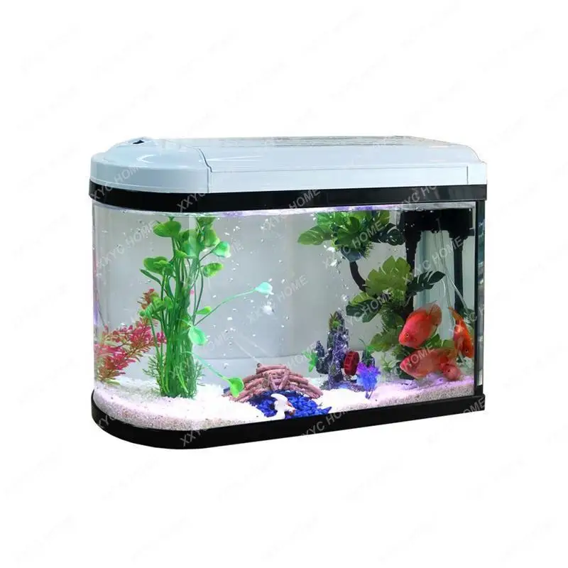 

Desktop Ecological Fish Tank Small Living Room Partition Household Aquarium Lazy Change Water Wine Cabinet Mini Fish Bowl