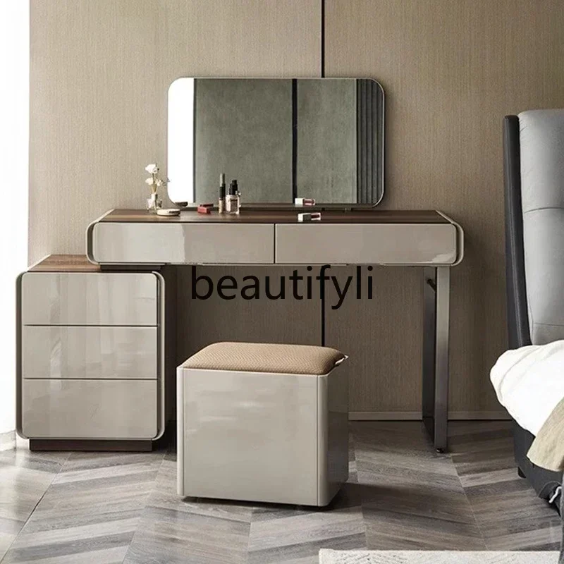 B32 Modern smoked wood dresser retractable paint designer light luxury high-end storage cabinet integrated