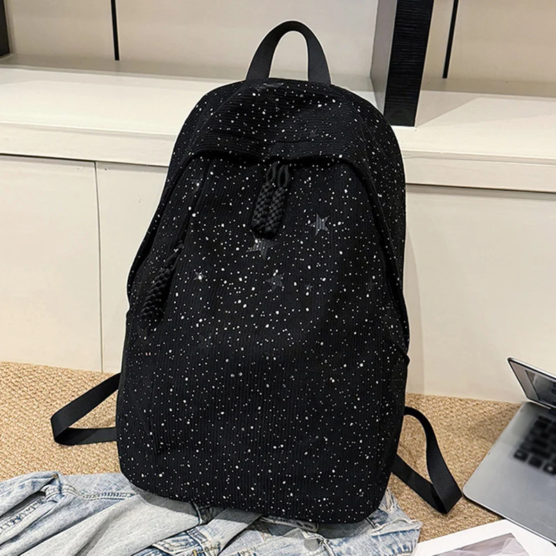 

Solid Bling Student Backpack Travel Laptop Leisure Bag Outdoor Hiking Shopping Rucksack Large Casual Luggage Weekend Schoolbag