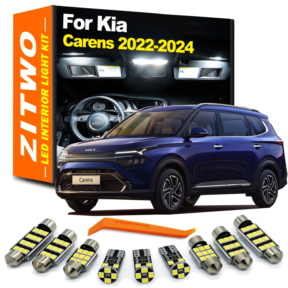 ZITWO 10Pcs Canbus For New Kia Carens 2022 2023 2024 LED Bulbs Interior Dome Map Reading Trunk Light Kit License Plate Lamp