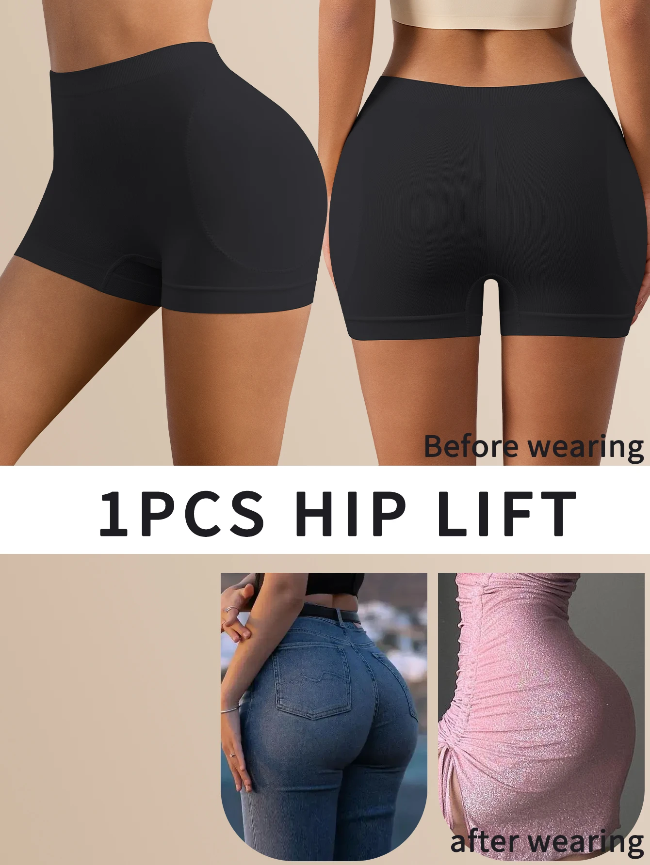 Flarixa Damen Po-Lifter Shaper Shorts mit herausnehmbaren Hüftpolstern, Bauchkontrolle, Hüftverstärker, nahtlose körperformende Sicherheitsunterwäsche – Detail 14