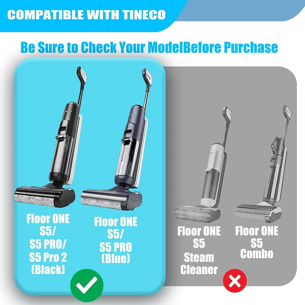 HEPA Filters And Brush Rollers For Tineco Floor ONE S5/Floor One S5 Pro Cordless Wet Dry Vacuum Cleaner, No Fit For S5-Combo