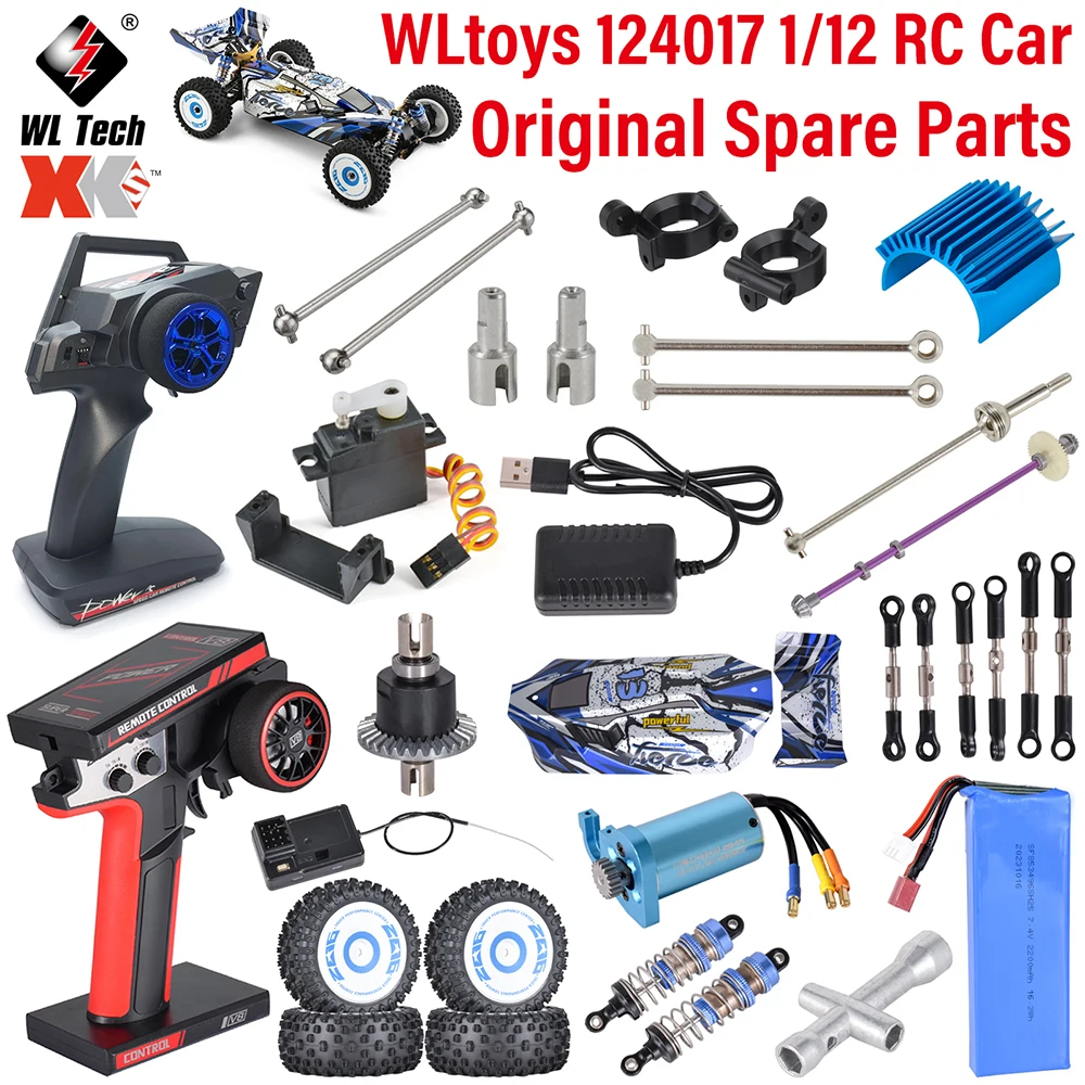 WLtoys XK 1/12 124017   RC Auto-onderdelen Digitale servolader Differentieel Cup Schokdemper Afstandsbediening Band Motor Shell