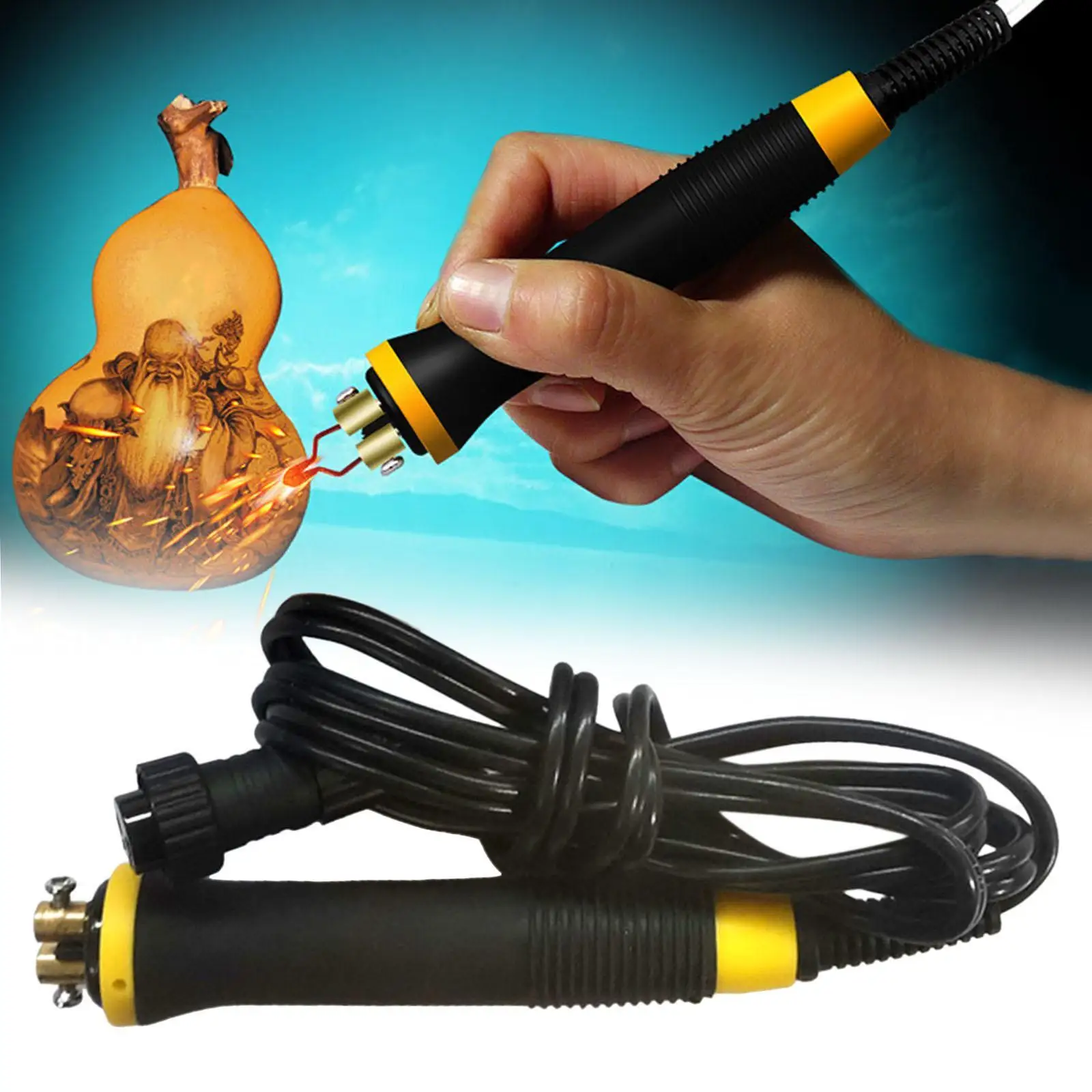 Pluma de pistola para soldar eléctrica, herramienta de pirograbado antideslizante, máquina de quemar madera, pluma de pirograbado, pluma de electrocauterización de soldadura tallada