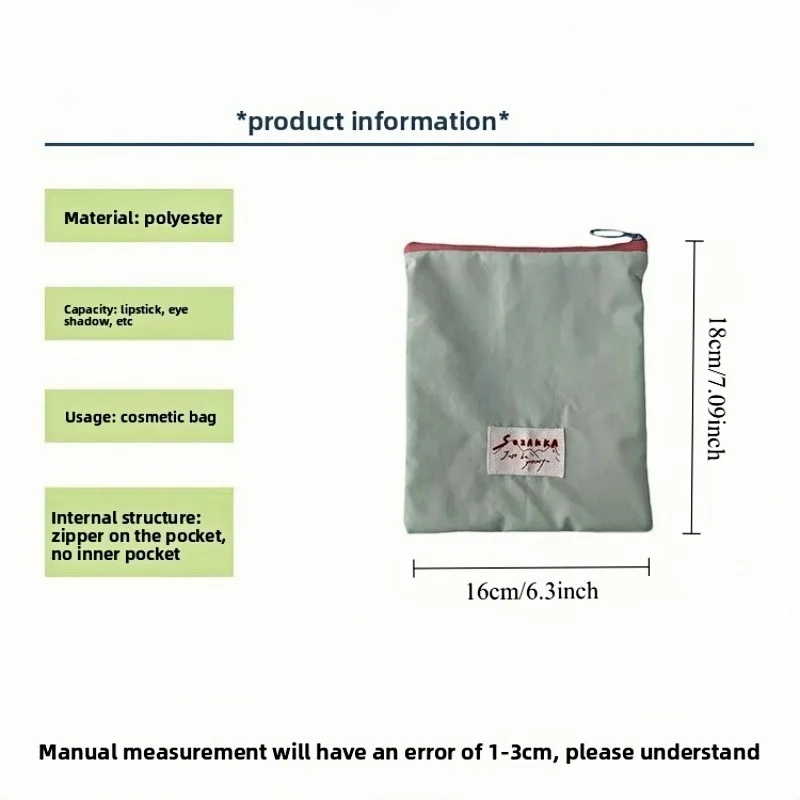 made for females pink portable cosmetic storage bag, no inner bag top zipper, dustproof storage helper