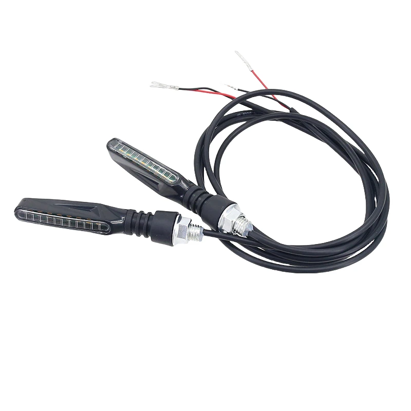 لأضواء الدراجات النارية الكلاسيكية عالية السطوع بدوره أضواء مؤشر الإشارة الجبهة الخلفية الأبيض يوم تشغيل أضواء تتدفق مصابيح الفرامل #6