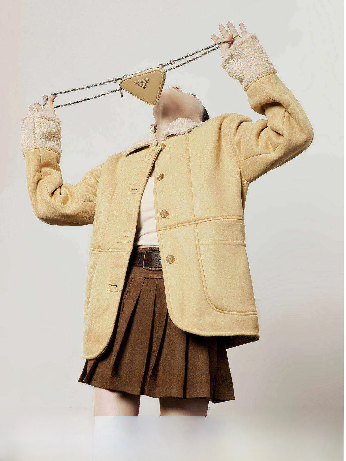 

Yellow Woolen Suit Jacket Women's Commuter Style Patchwork Collar Spring New Arrival Long Sleeve Regular Length Single Button