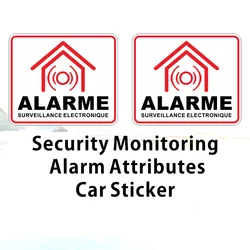 Security Monitoring Alarm Attributes Car Sticker Warning Decals Racing Motorcycle Laptop Helmet Trunk Camping Car Vinyl Decals