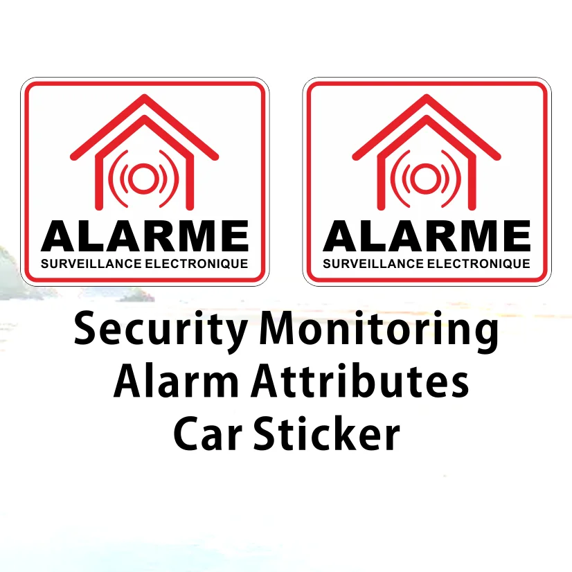 Security Monitoring Alarm Attributes Car Sticker Warning Decals Racing Motorcycle Laptop Helmet Trunk Camping Car Vinyl Decals