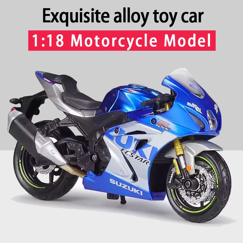 Bburago 1:18 Suzuki GSX-R1000 R Alloy Diecast Motorcycle Model Workable Shork-Absorber Toy For Children Gifts Toy Collection