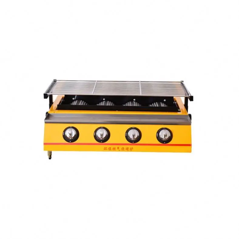 Commercial Indoor Gas Bbq Flat Grill Tabletop 3 Burners Plancha Gas Grill