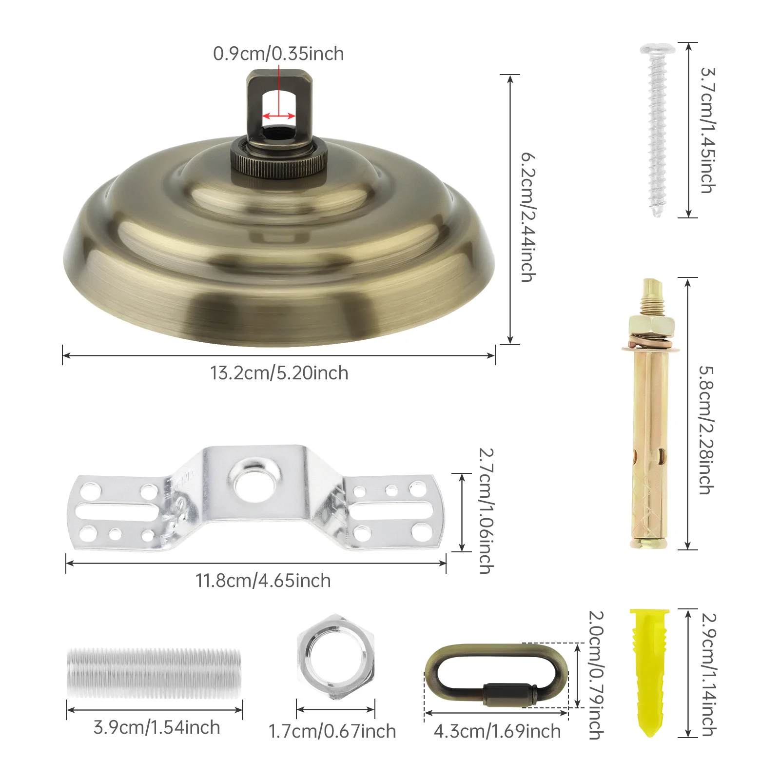 Heavy Duty Canopy Kit Replacement Cover Plate for Chandelier / Pendant Light / Flower Basket with Mounting Hardware, Canopy Kit