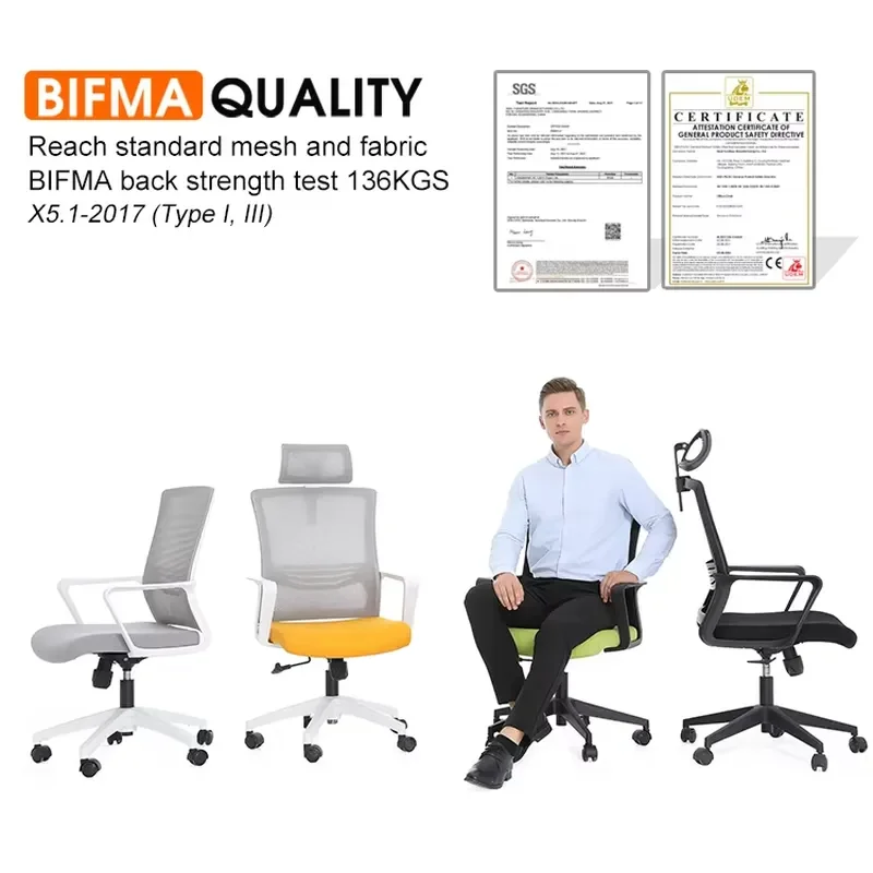 Modern Mesh Back Computer Chair Ergonomic Lifting Office Staff Seat Rotary Design Work Furniture Wholesale China Silla