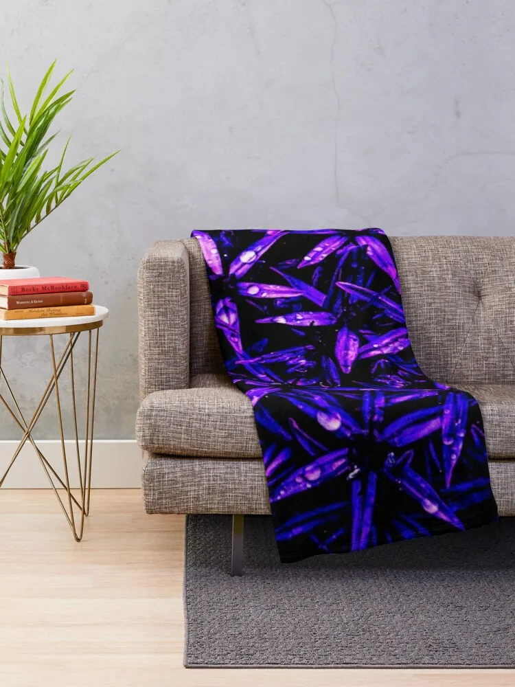 Purple flowers, Alliums, in the rain Throw Blanket Cute For Decorative Sofa Picnic Comforter Blankets