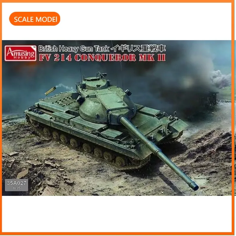

Забавный хобби, пластиковый танк, масштабная модель, комплект игрушек 35A027, комплект сборной модели, тяжелый пистолет, танк FV 214, масштаб 1/35,